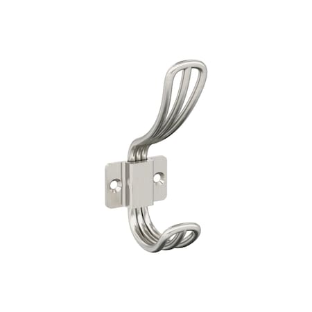 Amerock Vinland Transitional Double Prong Satin Nickel Wall Hook H37006G10